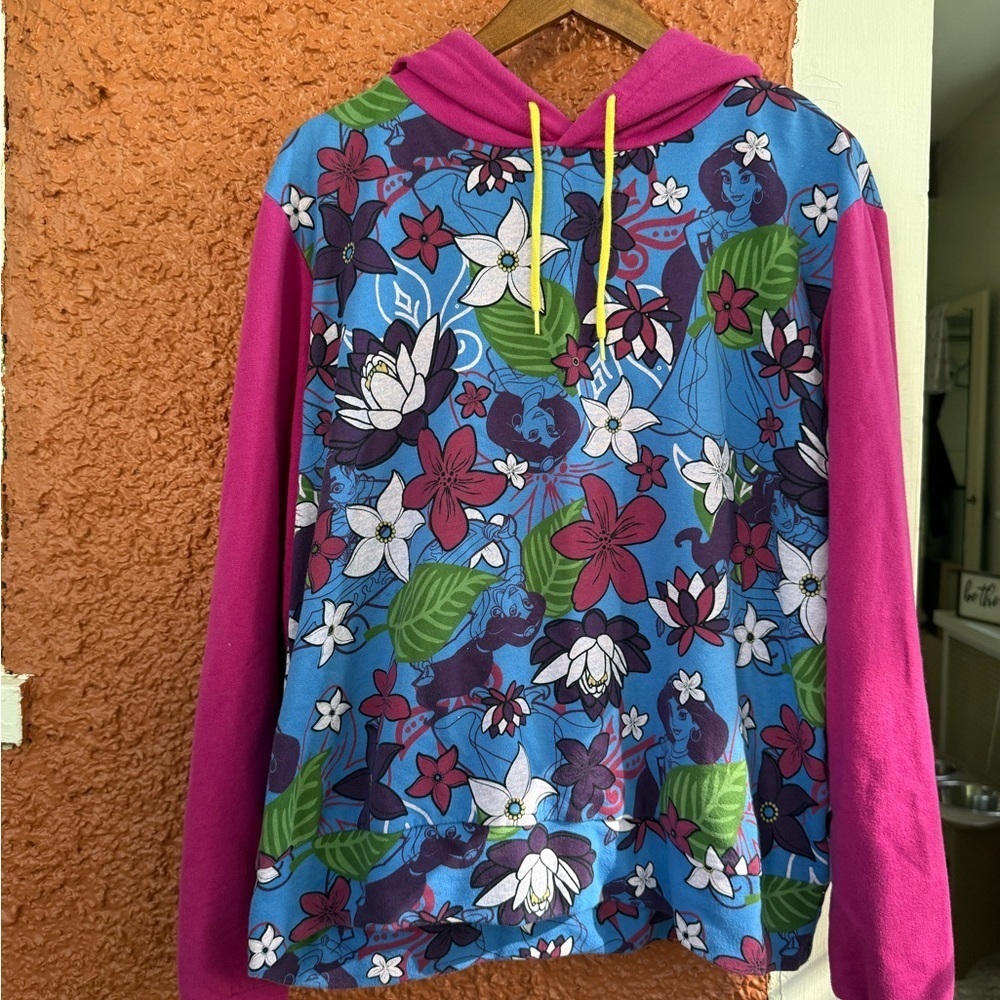 Disney Parks - Jasmine Pullover Hoodie for Women – Aladdin Size Medium Flowers